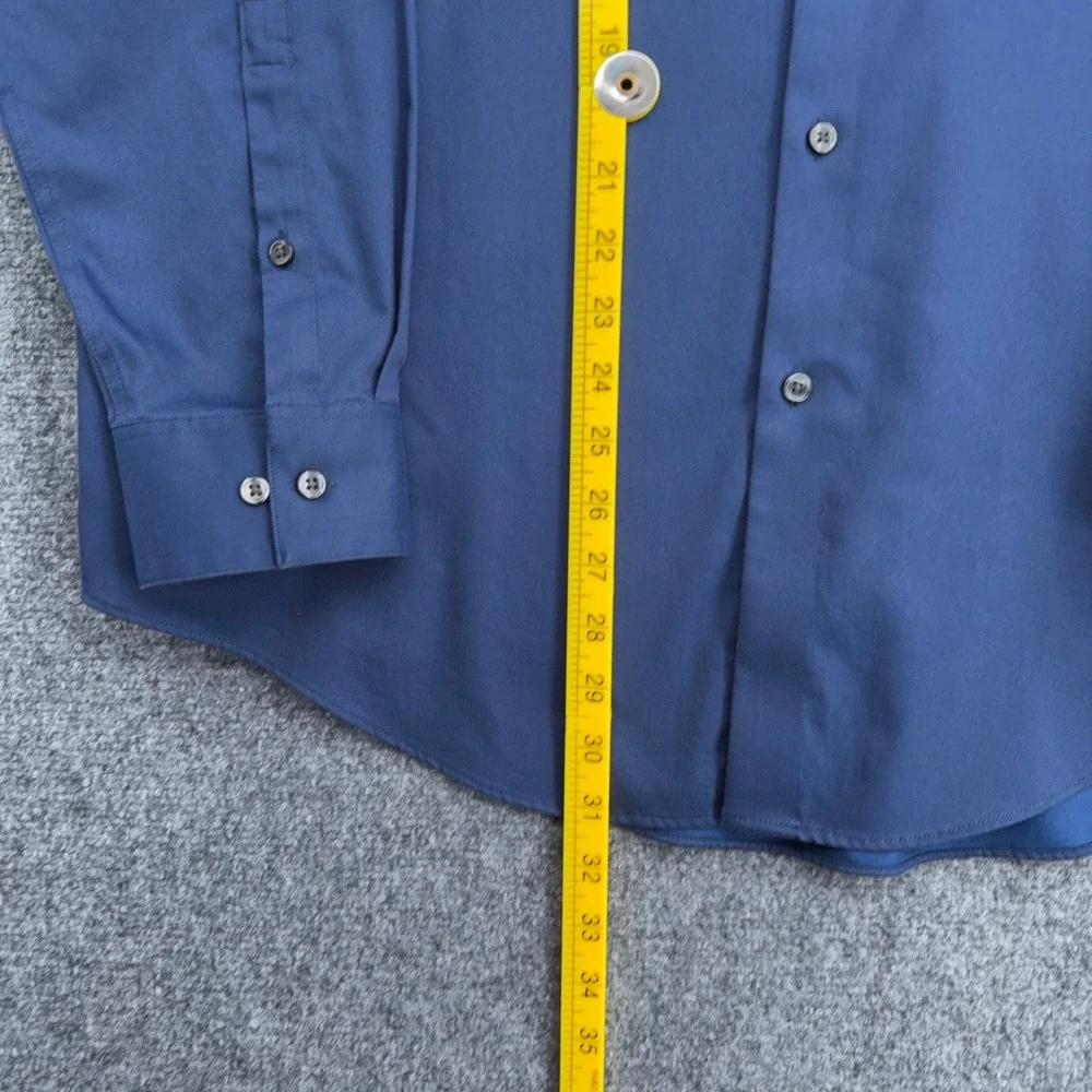 Calvin Klein Infinite‎ Wrinkle Free Men XL Cotton Elastane Blue Dress Shirt